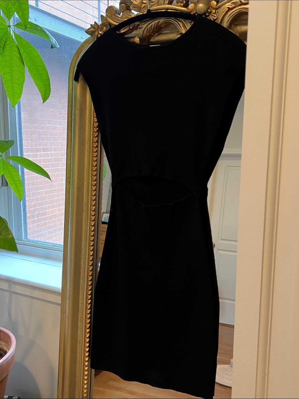 Aritzia Women’s Black Cutout Knit Dress